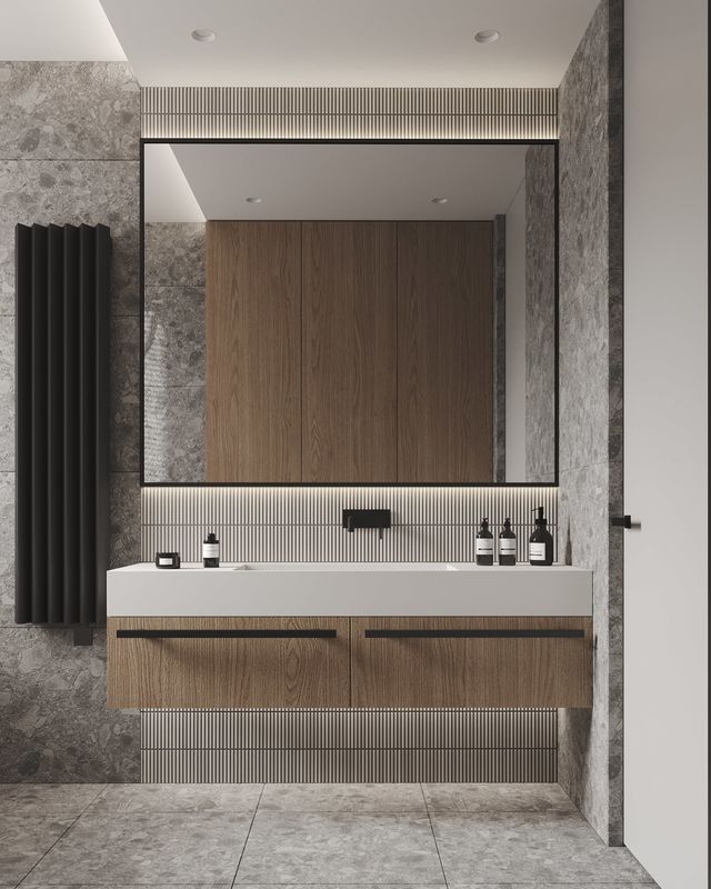 Customized Bathroom Cabinet with Tall Wardrobe Whole House Design