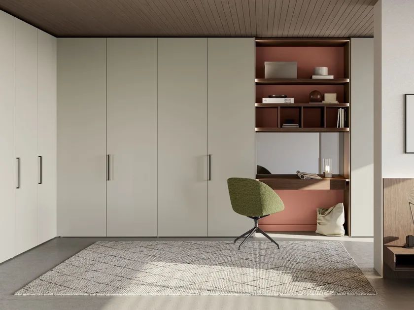 Tailored White Wardrobe with Make-up Vanity L-shaped Customized Closet