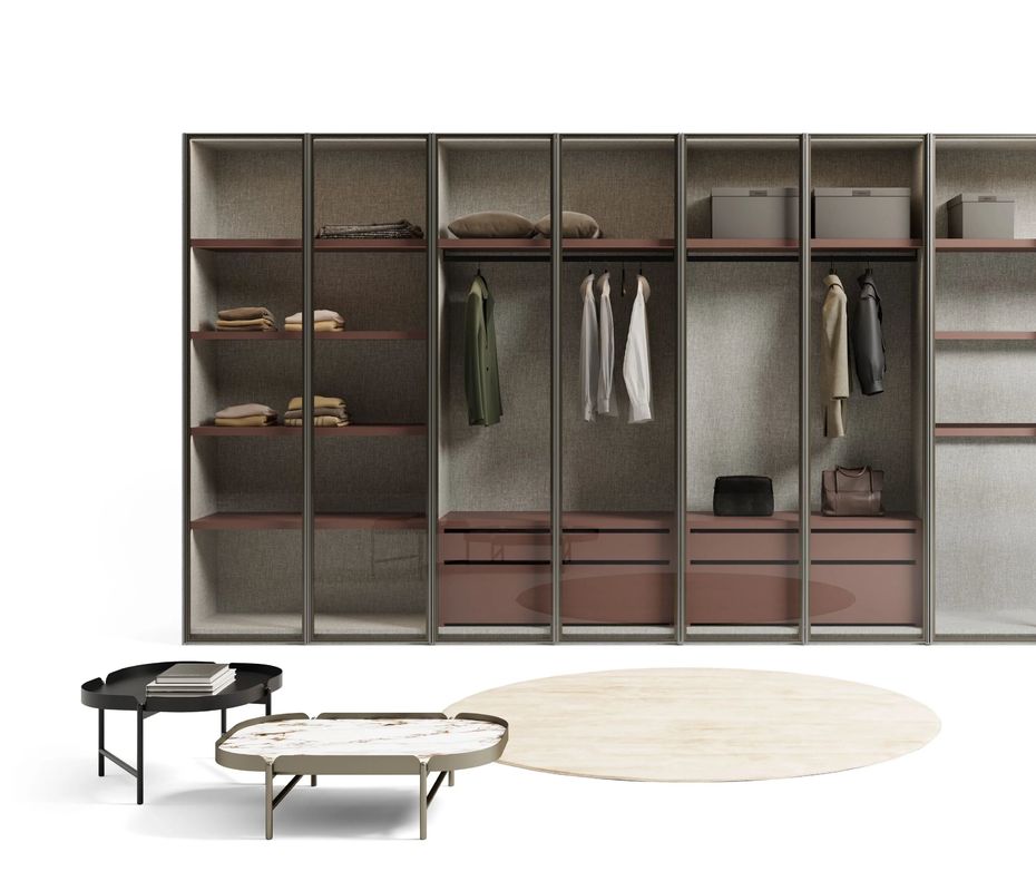 Customized Modern Wardrobe EB Closet with Glass Doors