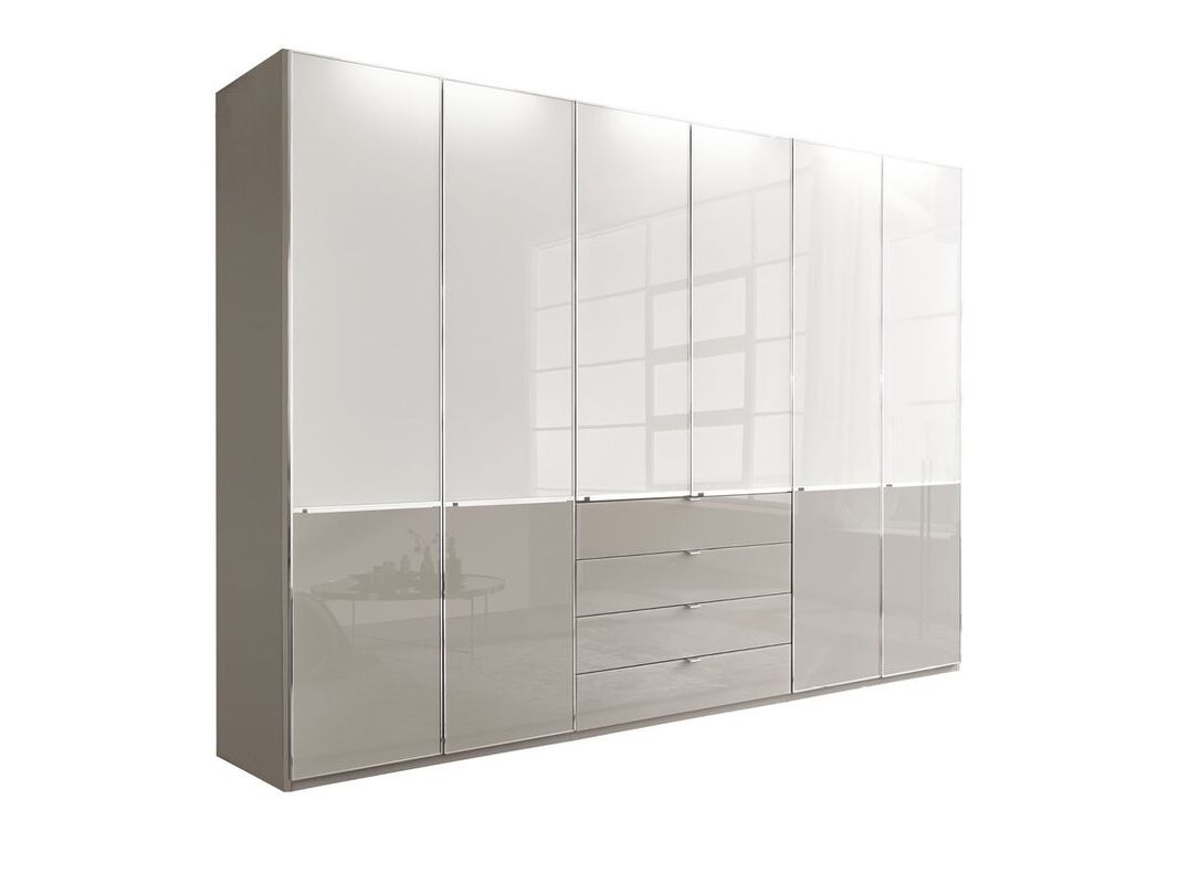 Lacquer White Custom Wardrobe Closet Modern Tailored With Lattice Box