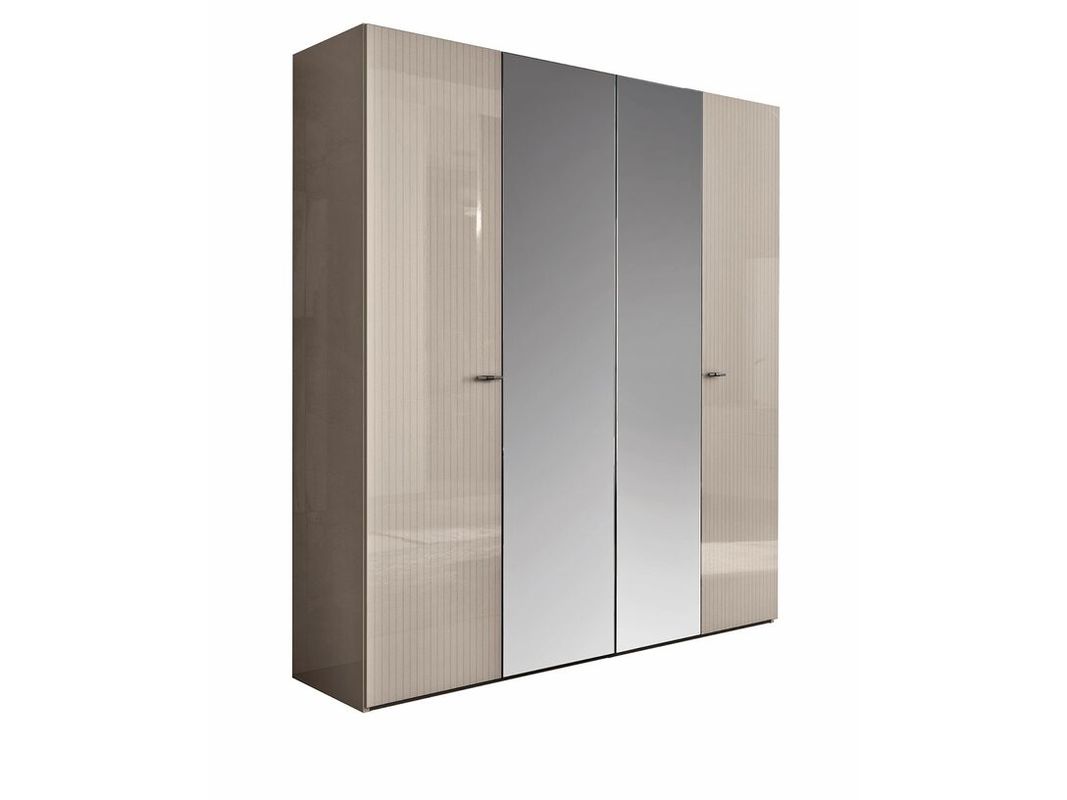 Bespoke Lacquer Wardrobe Modern Light Pink Wardrobe With Mirror Doors