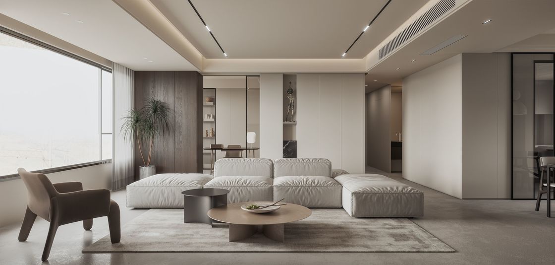 Creamy Whole House Design Contemporary Beige Home Furniture Kitchen Cabinet Design