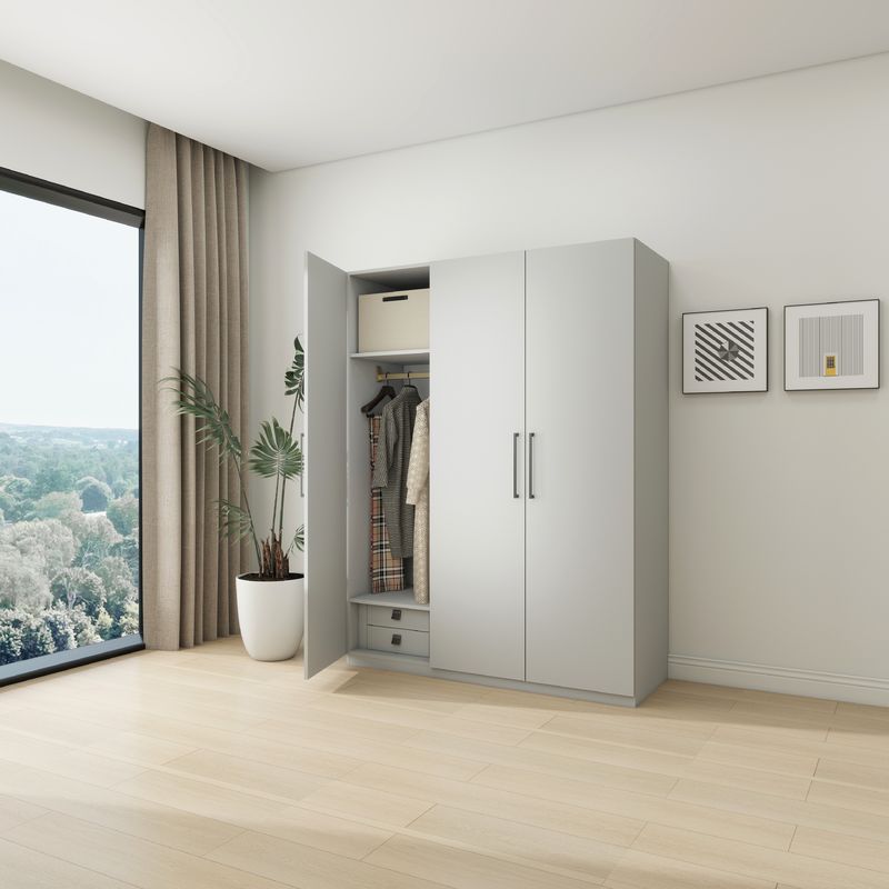 Popular New Design Bedroom Furniture 3 Doors Wardrobe Customized Wardrobe With Drawers