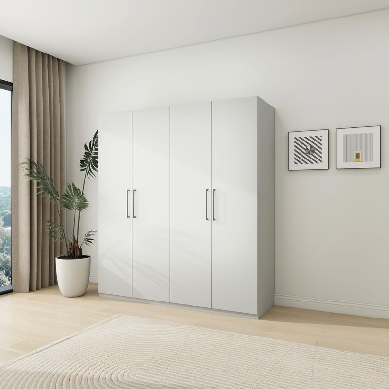 Wooden Bedroom Set 4 Doors Wardrobe Bedroom Cabinet Bedroom Wood Furniture Closet