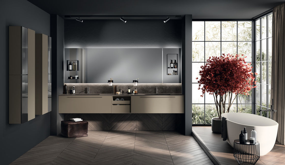 Modern Style Vanity Cabinet Wash Basin Bath Mirror Cabinet Dresser Makeup Top Led Hotel Bathroom Vanity