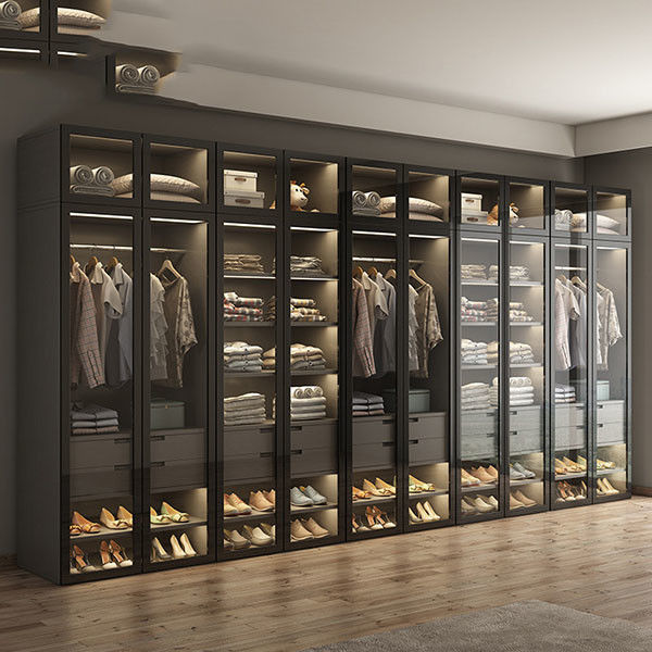 New Style Customized Storage Wardrobe Modern Furniture Walk - in Closet Cabinet Wooden Wardrobes Closets