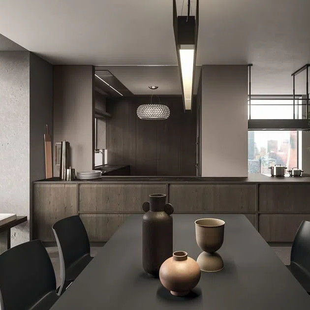 Wood Grain Kitchen Cabinet Furniture Kitchen Cabinet Full Set Customized Storage Kitchen Cabinet