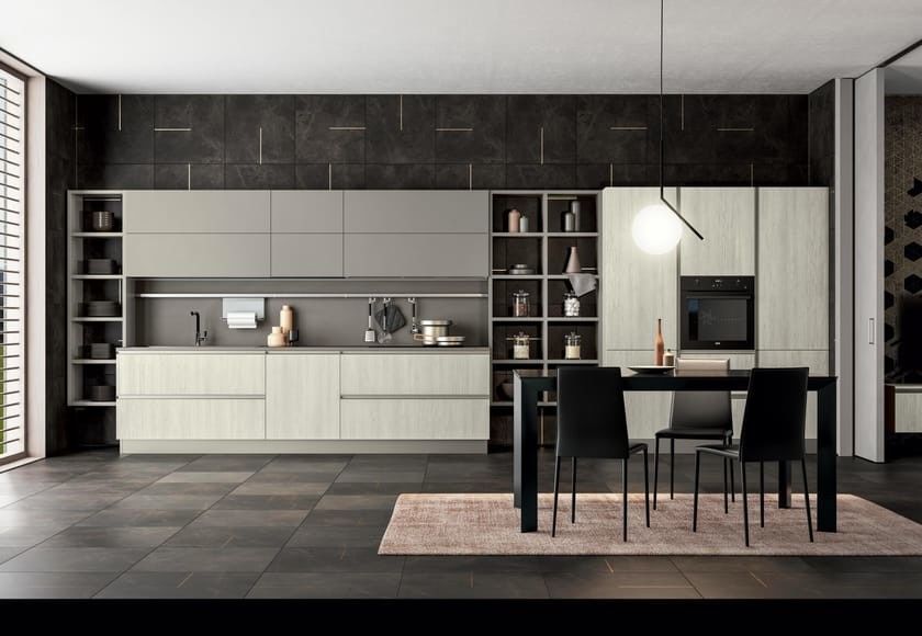 Modern Kitchen Cabinet Solid Color Matte Lacquer Door Custom Melamine Kitchen Cabinet  Free Kitchen Design