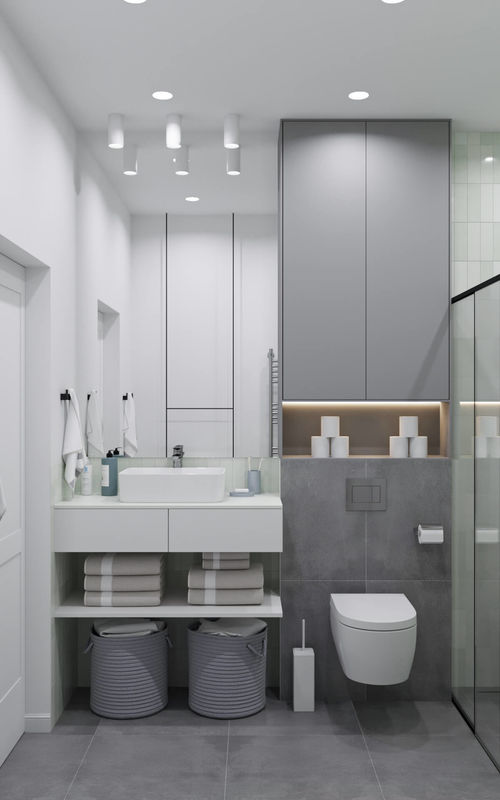 Modern Minimalist Floating Bathroom Vanity Design For Hotel Apartment