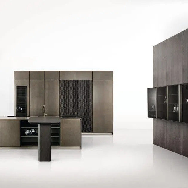 Classic European Aluminum Stainless Lacquer Granite Large Storage Kitchen Cabinet