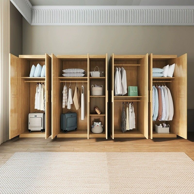 Custom Simple Modern Solid Wood Wardrobe Home Bedroom Wardrobe