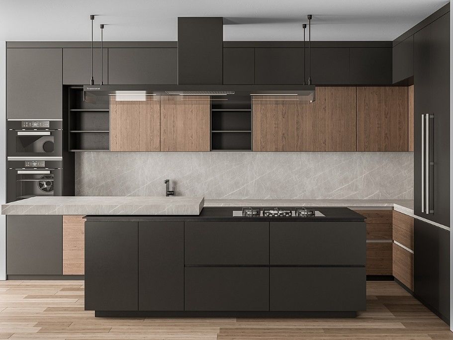 Minimalist Custom Modular Modern Design Kitchen Cabinets Furniture Wooden Kitchen Cabinet