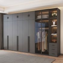 Custom Hotel Designer Modern Black Wardrobe Armoire Wood Wardrobe Closet Cabinet Wood Wardrobe