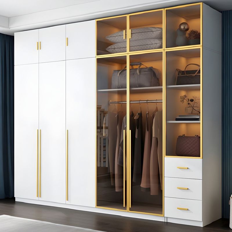 Storage Clothes Organizer Bedroom Wooden Combination Wardrobe Whit Soft Close Drawer