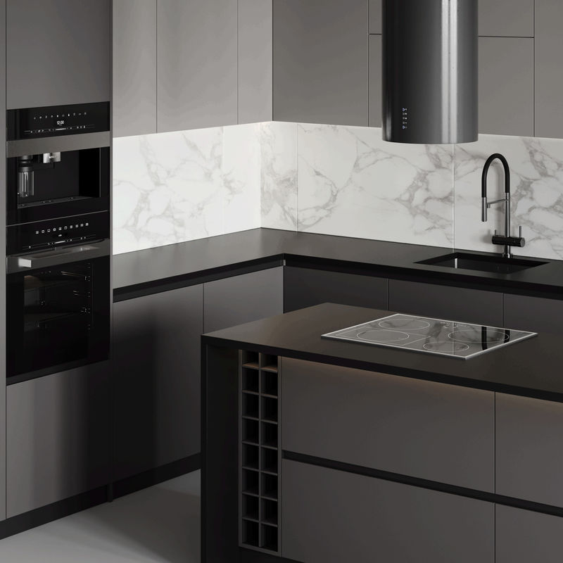 Environmental Friendly Cupboard Complete Sets Modular Melamine Wooden Kitchen Cabinet
