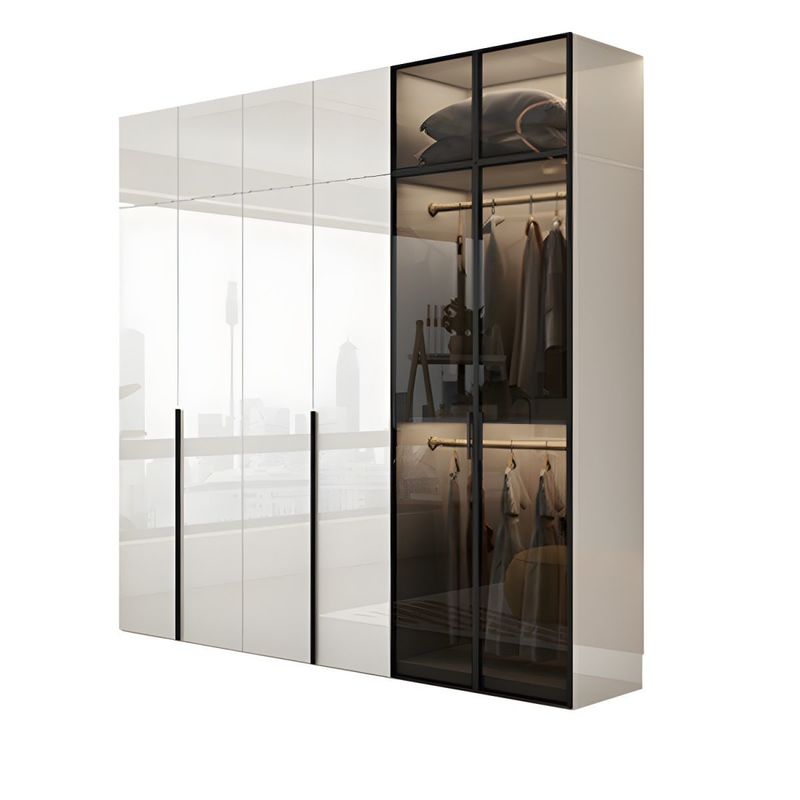 2024 Simple Modern Glass Wardrobe High End Customized Design Bedroom Cabinet Clothes Wardrobe Closet