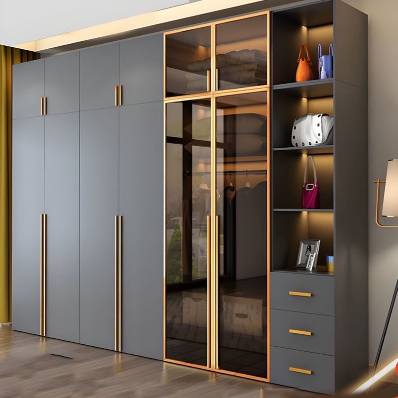 Almari Furniture Portable Closet Storage Clothes Organizer Bedroom Wooden Wardrobe