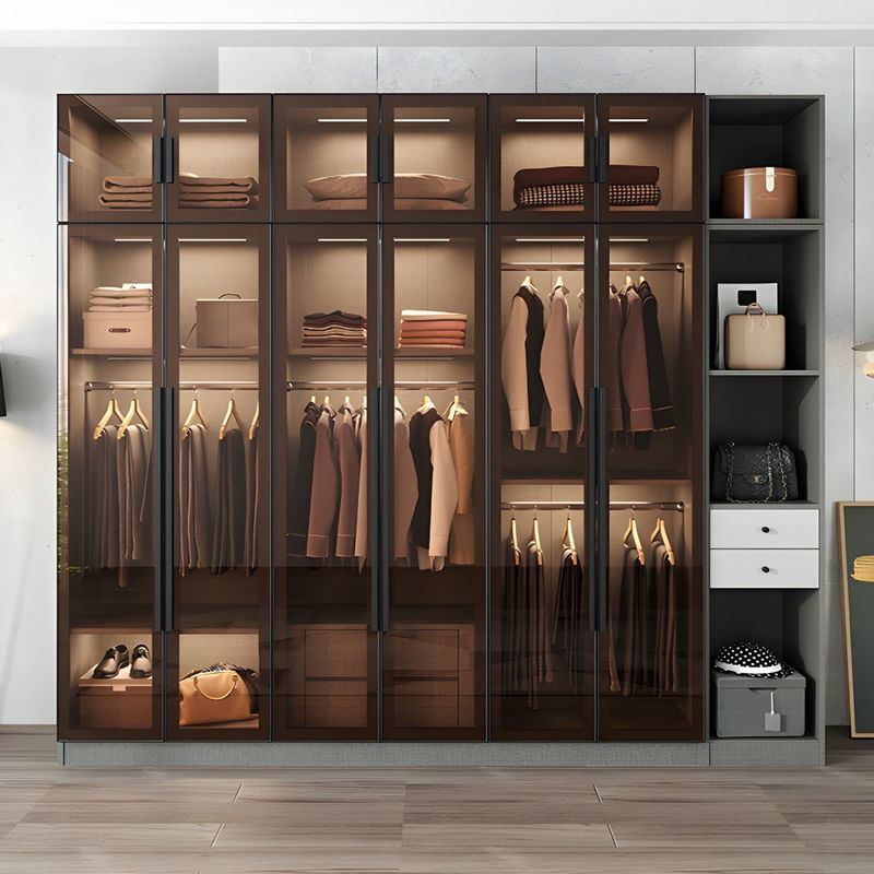 Custom Wardrobe with Glass Door Contemporary Interior Storage Walk in Closet Wardrobe