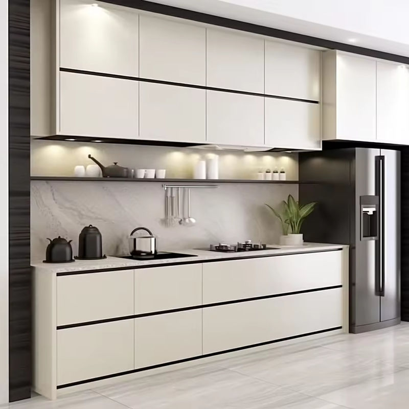 Minimalism Lacquer Kitchen Furniture Cabinet Supplier With Shaker MDF Panel