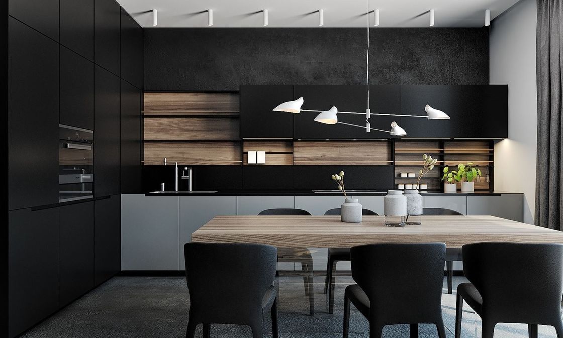 OEM New Model Design Modular L Shape Melamine Wood Kitchen Cabinet