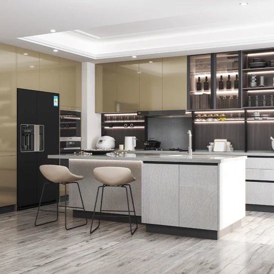 Luxury Painted Laminate Melamine Kitchen Cabinets For Builders