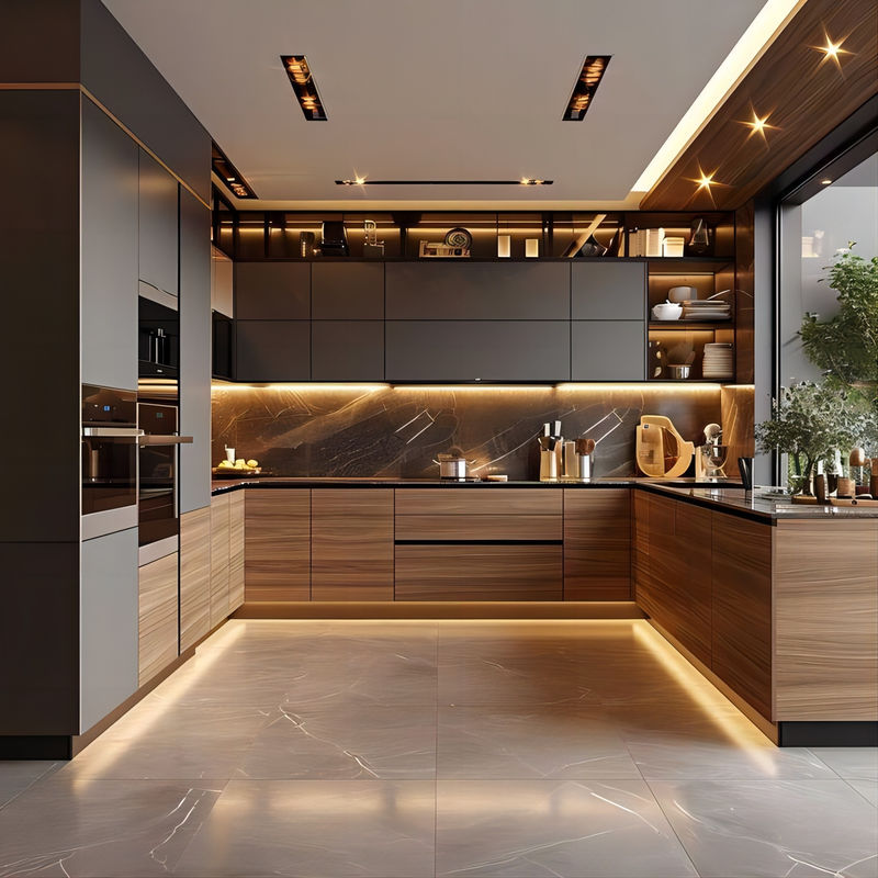 Professional Design Modern Modular Customized Lacquer Paint Mat Finish Kitchen Cabinets