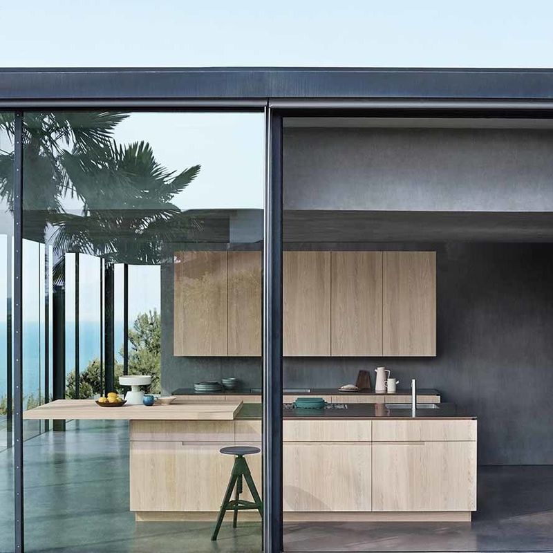 Ready To Assemble Wood Grain Kitchen Cabinet Luxury Kitchen Furniture Sets For Project