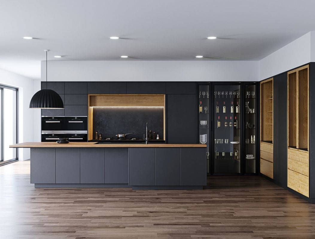 European Modern Kitchen Cabinets Affordable Waterproof Melamine Finish Kitchen Cabinets