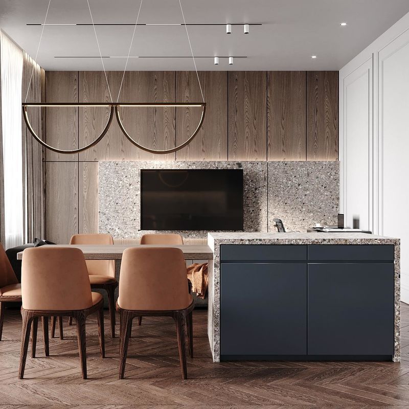 New Modern Solid Wooden Veneer Matt Lacquer Finished Kitchen Cabinet