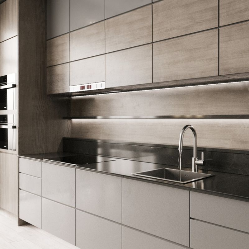 Modern Grey Kitchen Cabinets Custom Home furniture Full Set