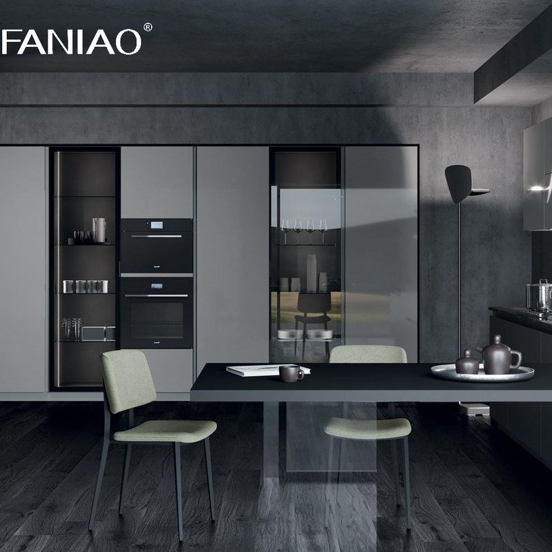 High End Kitchen Cabinet Modern Style Design Kitchen Luxury Island Complete Melamine Kitchen Cabinet