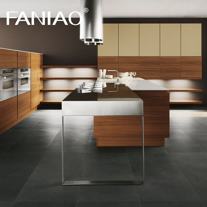Kitchen Cabinet Supplier Modular Luxury Design Modern Stainless Wood Furniture Kitchen Cabinet