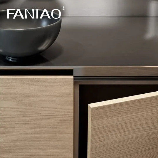 Wood Grain Stainless Steel Kitchen Cabinets Modern Smart Design Modular Metal Cabinets Kitchen And Kitchen Furniture