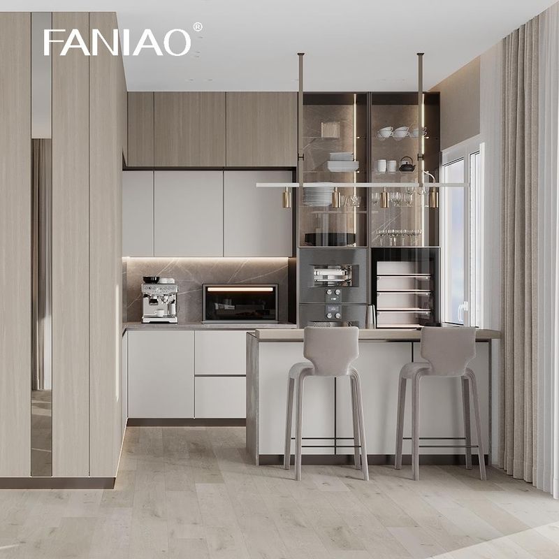 Automatic Modular Popular Furniture Modular Kitchen White Lacquer Kitchen Cabinet