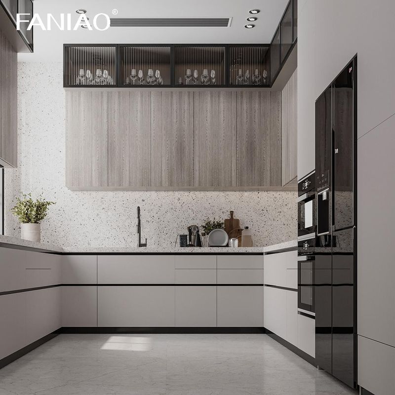 Factory Direct Supply Kitchen Furniture Manufacturer Wood Melamine Kitchen Cabinet