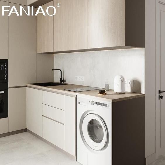 Custom Hotel Mini Kitchen Cabinet Solid Wood Hotel Kitchenette