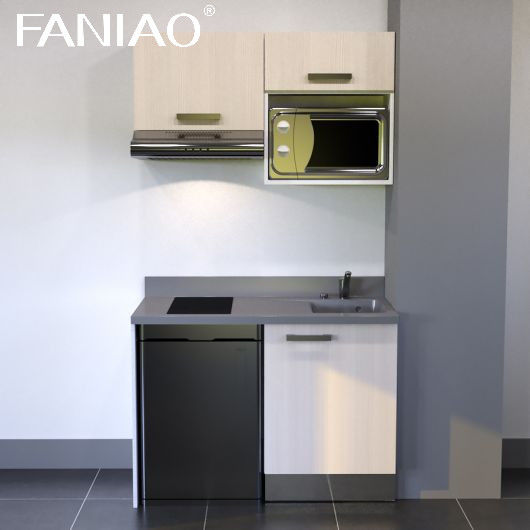 Modern Small Kitchen Cabinets With Single Bowl Sink for Small Room Apartment Design
