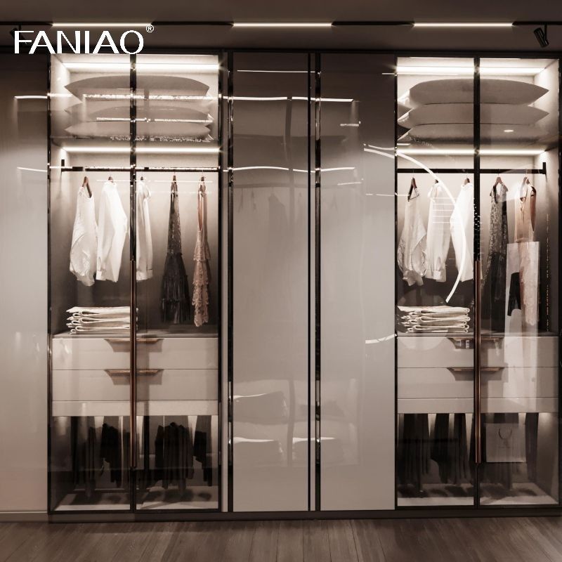 Custom Dressing Room Walk In Bedroom Closet Storage Cabinet Combination Floor To Ceiling Open Wardrobe
