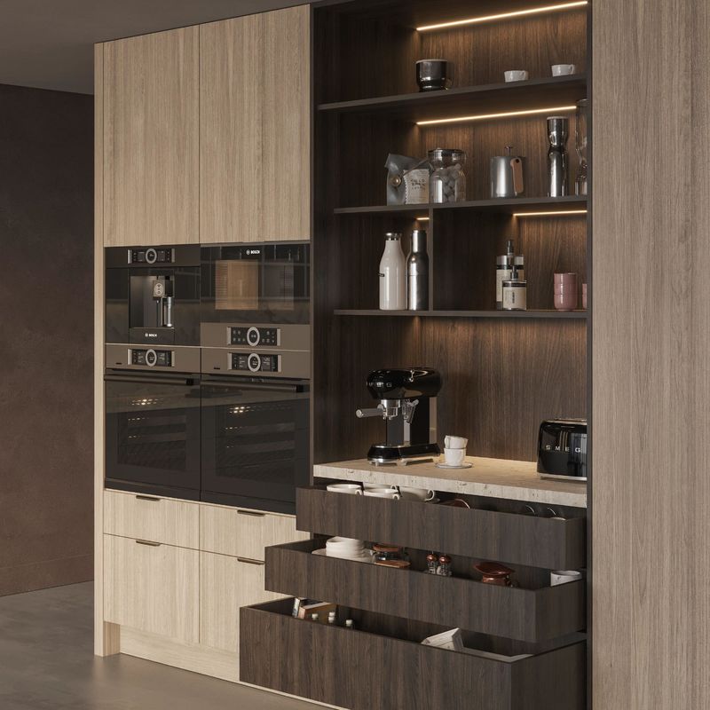 OEM New Modern Matte Finished Luxury Villa Lacquer Kitchen Cabinets