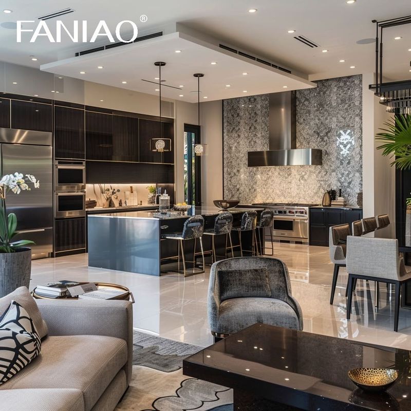 Modern Luxury Ready To Assemble Interior Furniture Flat Pack Cabinet Design Cupboard Kitchen Cabinets
