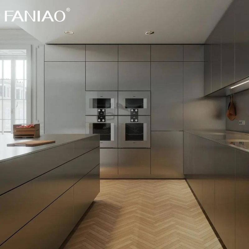 Manufacturer High Quality European Style Luxury 304 Stainless Steel Kitchen Cabinet Kitchen Furniture Apartment