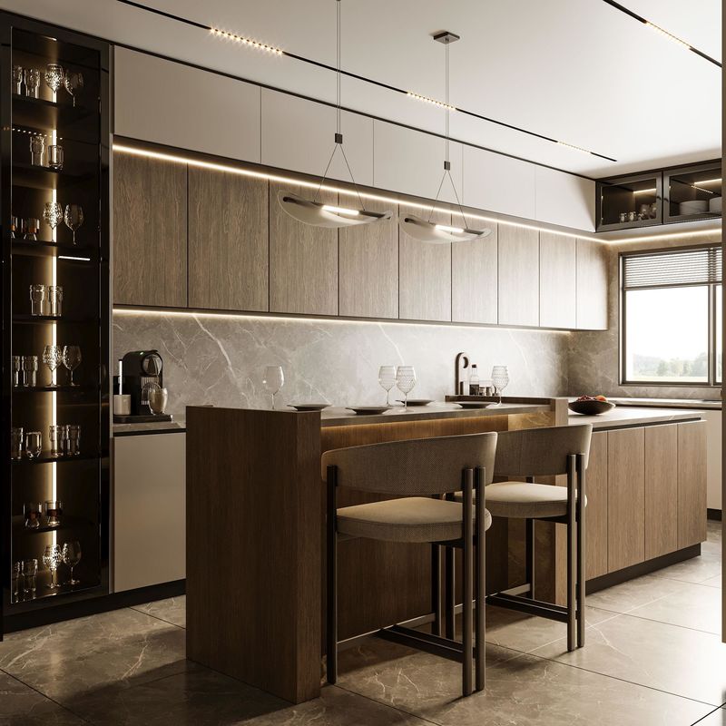 Villa Wood Grain Complete Sets Modern Designs Solid Wood Kitchen Cabinet Sets