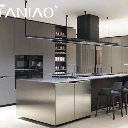 Smart Stainless Steel Kitchen Cabinet Interior Design Custom Metal Aluminium Kitchen Cabinet For Middle East
