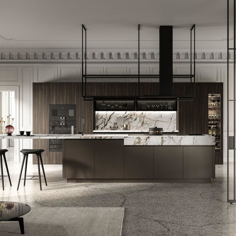 Villa Project Standard Full Wood Veneer Cuisine Luxury Smart Solid Wood Kitchen Cabinet For Contractors