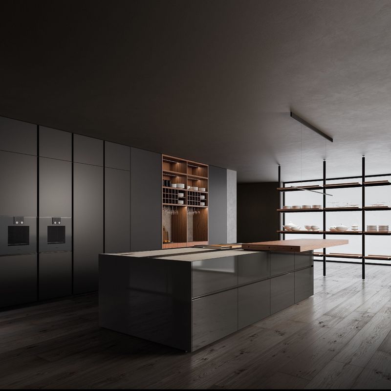 Custom Minimalist Design Termite Proof Durable Black Egger Board Kitchen Cabinet Project For Contractors
