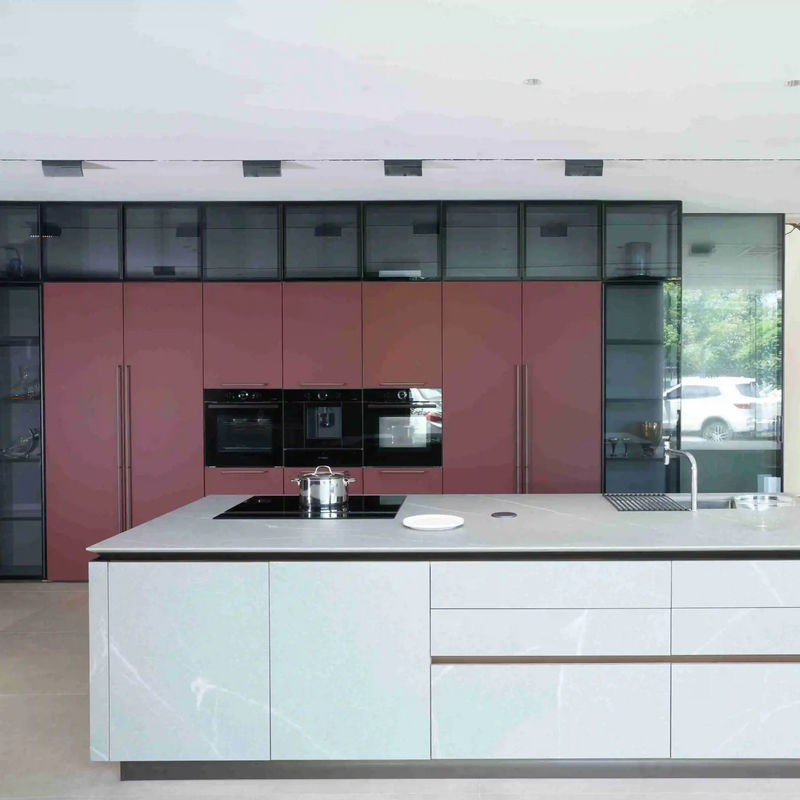 Luxury Solid Wood Kitchen Cabinets Living Room Furniture For Custom Villas