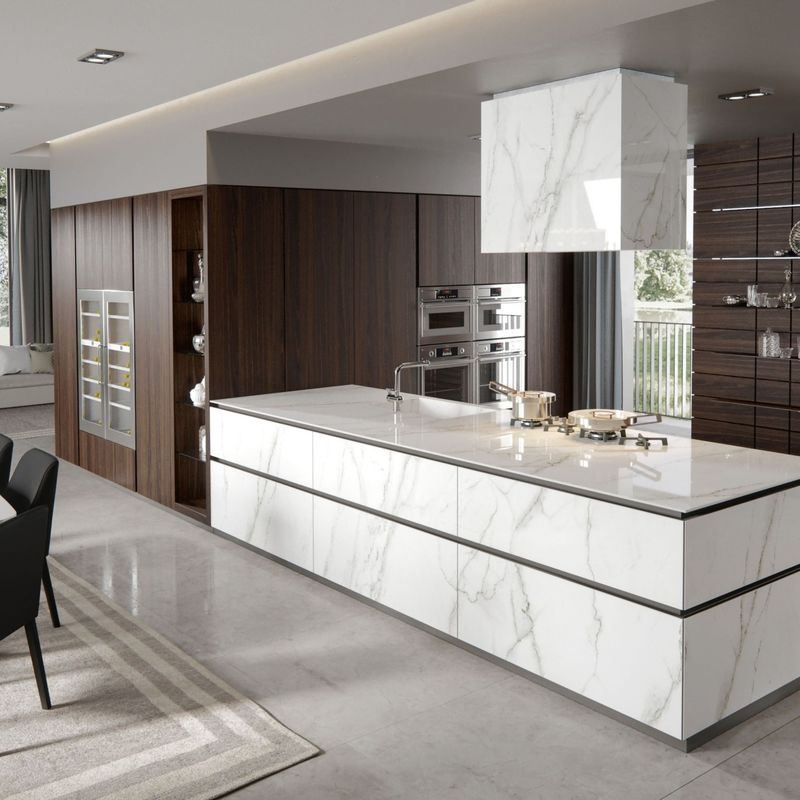 Wholesale Engineered Wood Veneer Kitchen Cabinets Contemporary Style For Modern Constructions