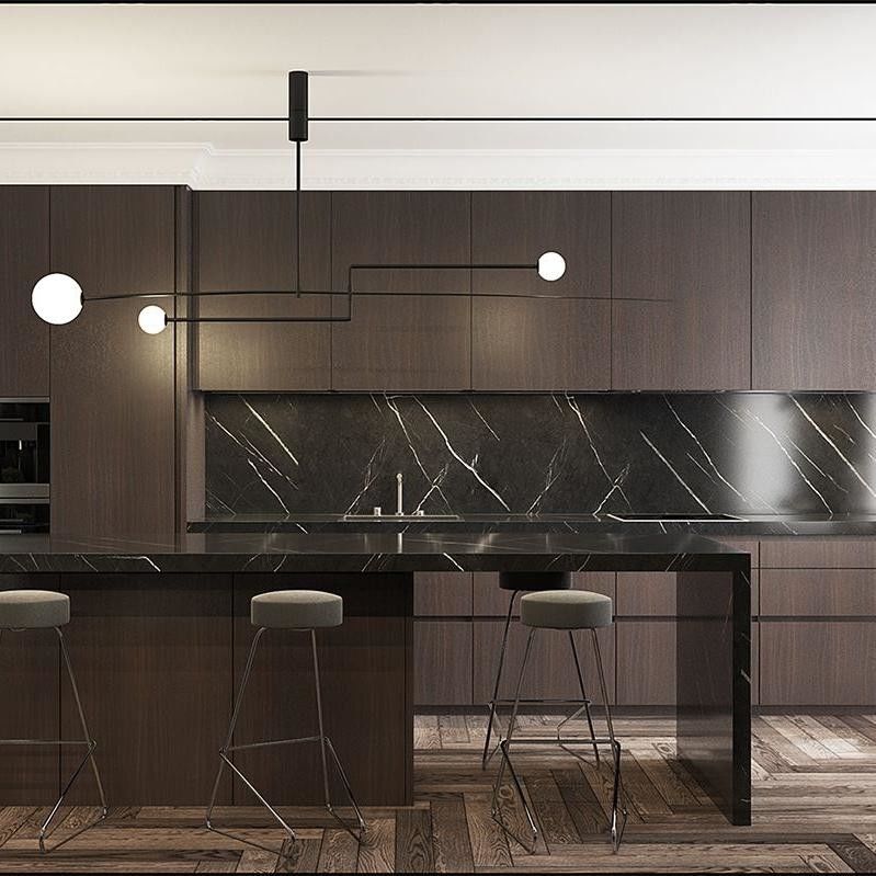 Custom Modern Furniture Kitchen Dining Room Cabinet Wood Veneer Door Panel Kitchen Wall Cabinet