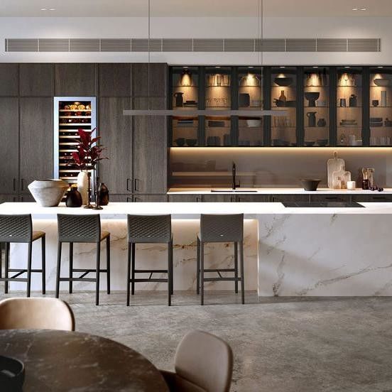 High End Complete Luxury Kitchen Unit Import Hotel Free Design Modern Wood Kitchen Cabinet Manufacturing