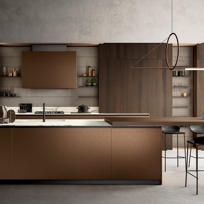 Large-scale Project Kitchen Cabinets For Apartment Solution Customized Wood High-gloss Laminate Kitchen Cabinets